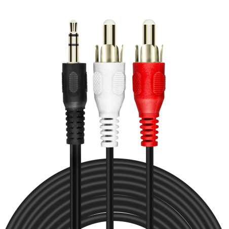 Câble Audio Jack 3.5mm Mâle / 2 RCA Mâles Nylon Tressé 3m LinQ MM0230 — LinQ · Smarty Paris 18e